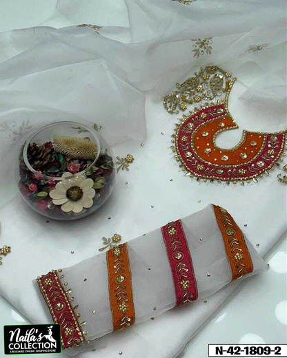 2 PC Organza Handmade Gota Work New Collection